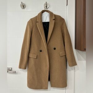 Zara Women's Camel Double-Breasted Coat in size XS